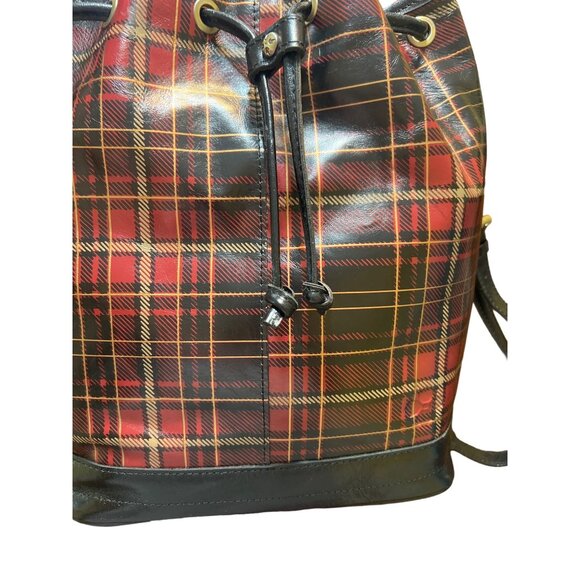 Patricia Nash Tartan Melrose Leather Bucket Bag Purse Plaid Key Fob NWT - Picture 2 of 9